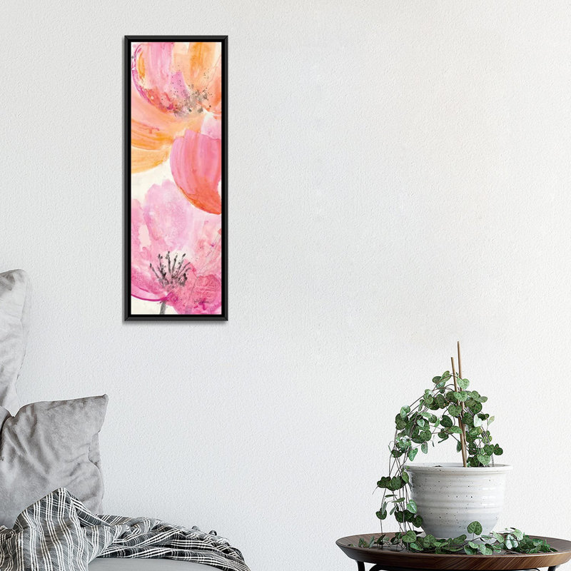 « joyeux panel i », reproduction sur toile, H 36 po x l 12 po x P 1,5 po, Toile avec cadre noir