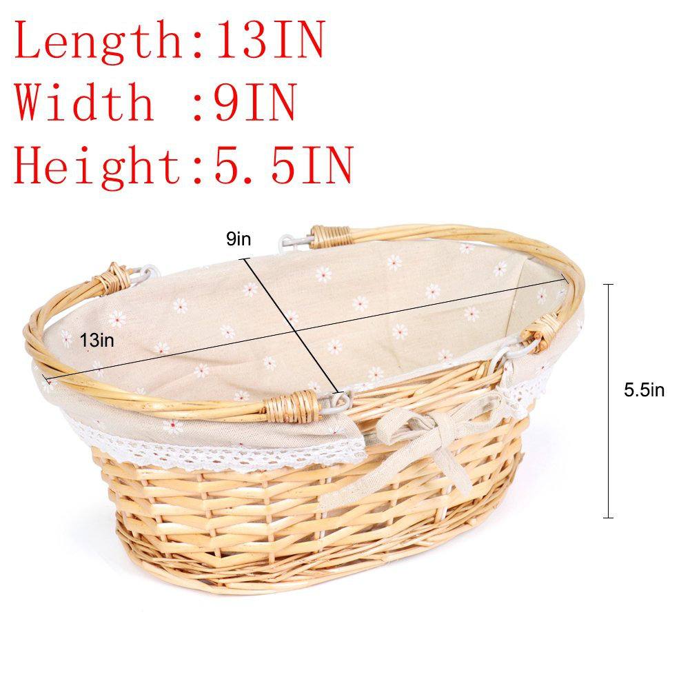 Ophelia & Co. Wicker Gift Baskets Empty Oval Willow Woven Picnic Cheap ...