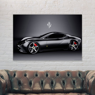 Ferrari Ferrari Car Black - Wrapped Canvas Print