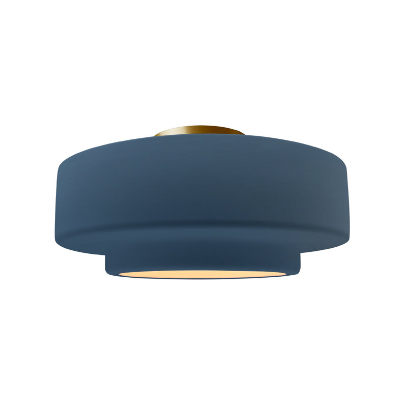 Plafonnier semi-encastré Radiance, H 7,25 po x l 14,5 po x P 14,5 po, Ciel à minuit, Laiton brossé