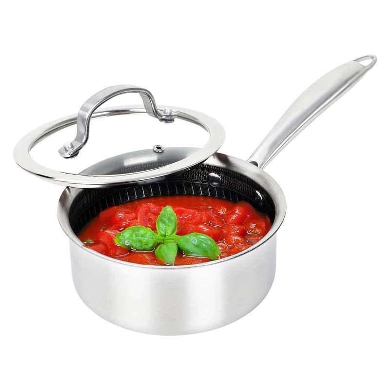 Brentwood® 3-Ply Hybrid Non-Stick Stainless Steel Dutch Oven With Tempered Glass Lid, 1.5 quarts