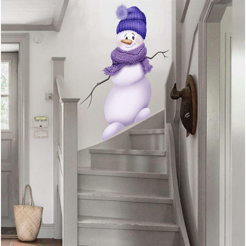 Adhésif décoratif bonhomme de neige, H 33 po x l 39 po