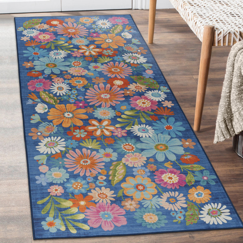 Azharia Machine Washable Area Rug Living Room Bedroom Bathroom Kitchen Non Slip Stain Resistant, Runner 2'6" x 6'