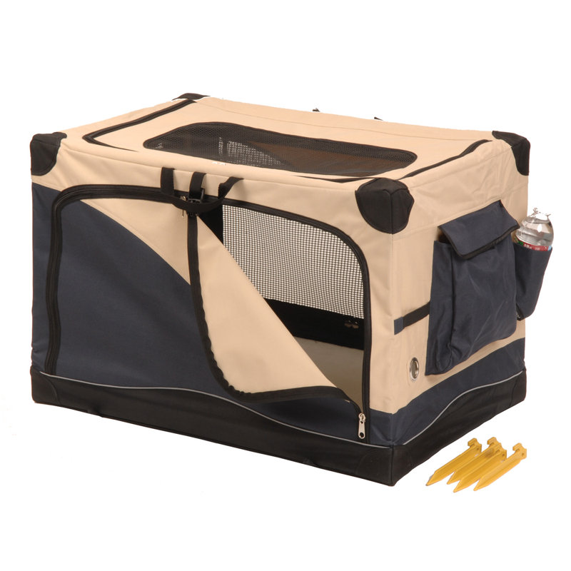 Collapsible Soft-Sided Crate with 4 Doors, Medium (19" x 20" x 30")