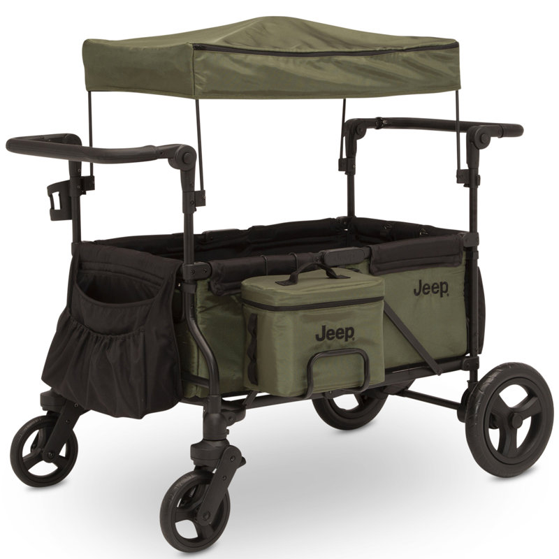 Jeep Deluxe Wrangler Stroller Wagon with Cooler Bag and Parent Organizer by Delta Children