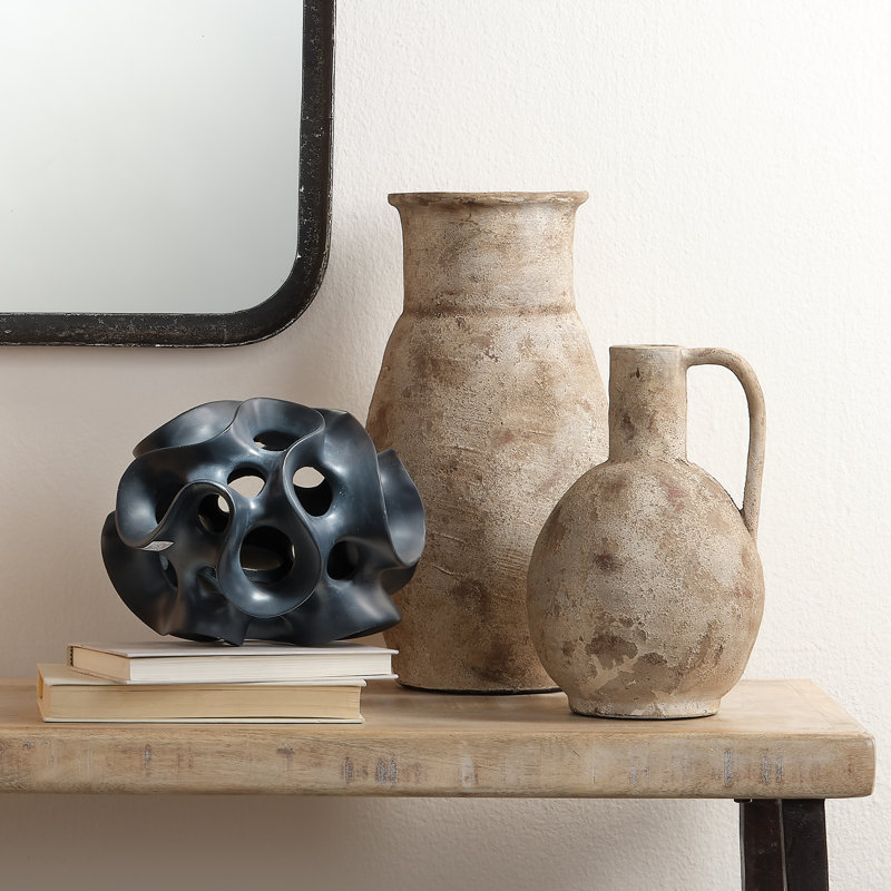 Ribbon Sphere Resin Sculpture, Matte Black
