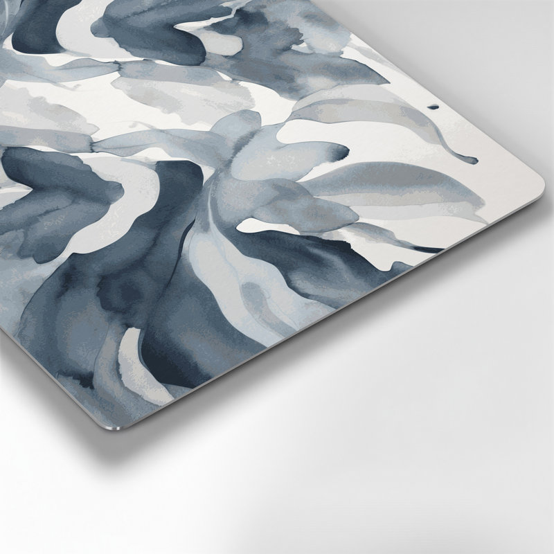 Aquarelle abstraite, art mural en métal bleu 14, H 20 po x l 30 po