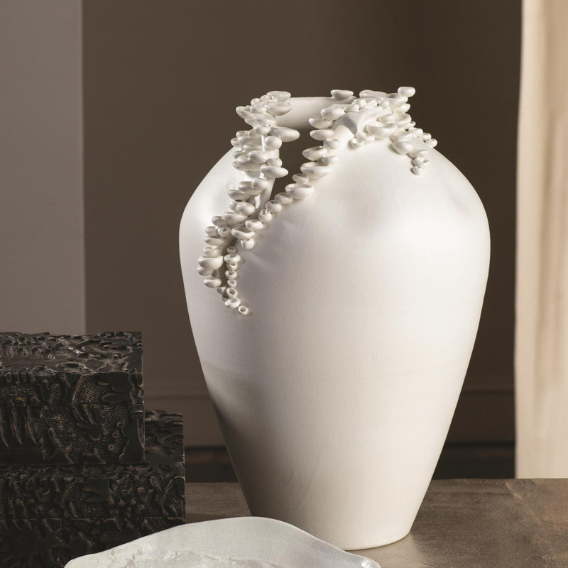 Cascading Reef Vase-White-Tall