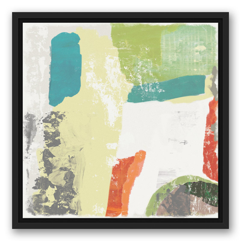 Toile abstraite encadrée flottante abstraite, L 13,75 po x H 13,75 po