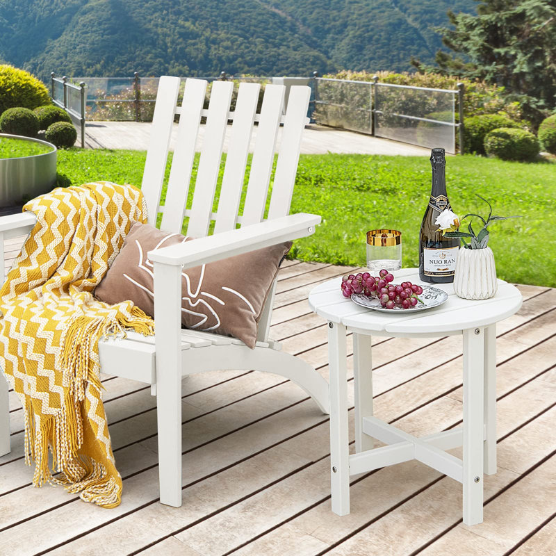 Lamija Round Outdoor Side Table , 46cm cm W 46cm cm D, White