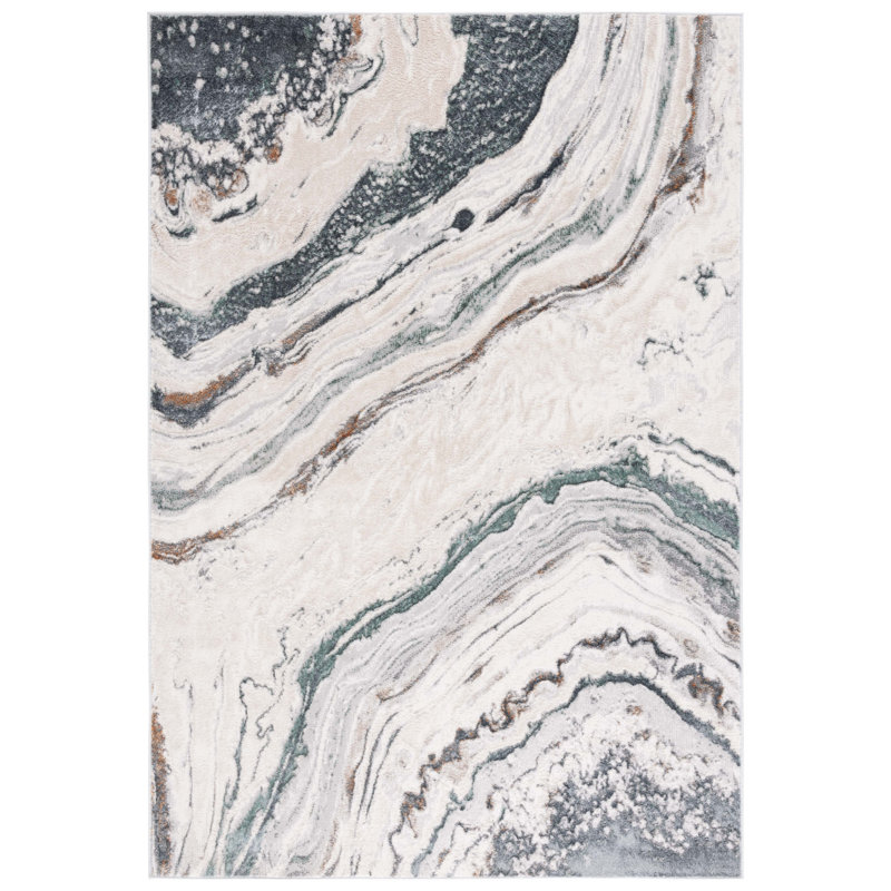 Ellyse Performance Abstract Rug, Rectangle 5'2" x 7'