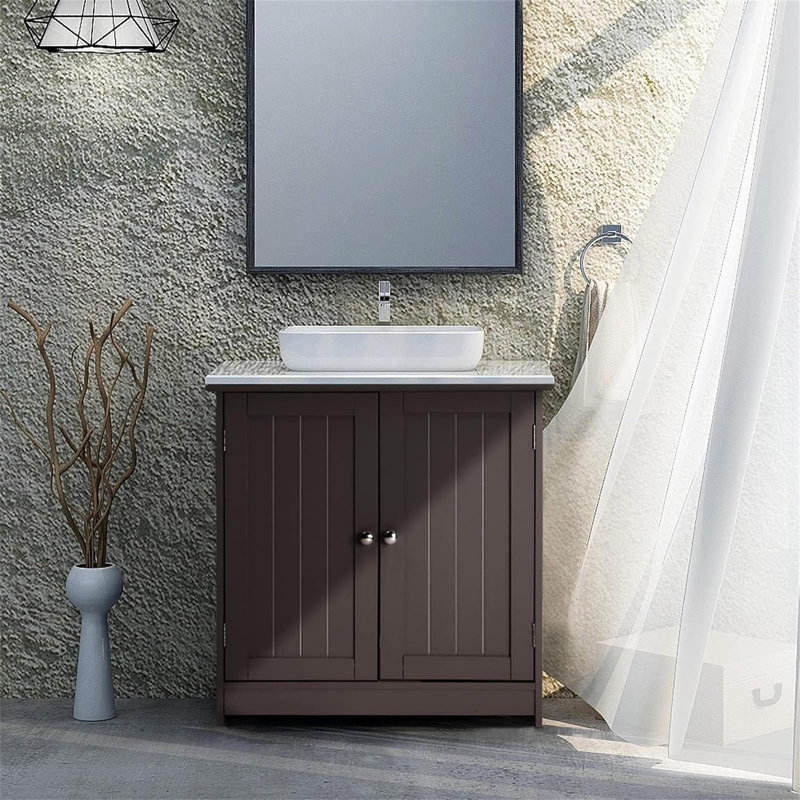 Under Sink Storage Vanity - Traditional Space Saver Cabinet, Espresso