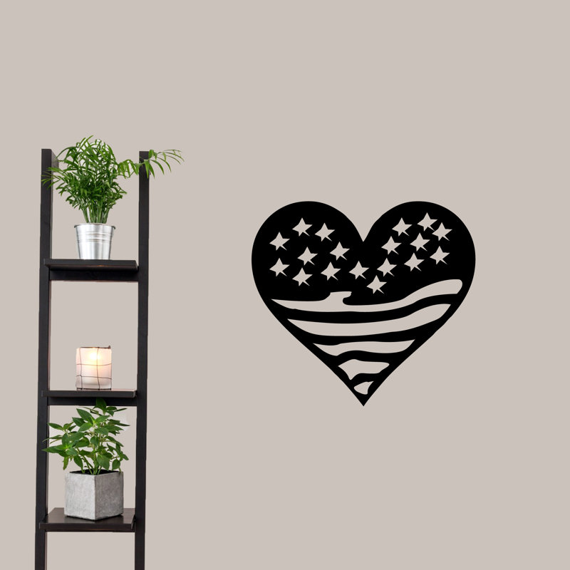 Décalcomanie murale drapeau cardiaque Jadiel, Noir