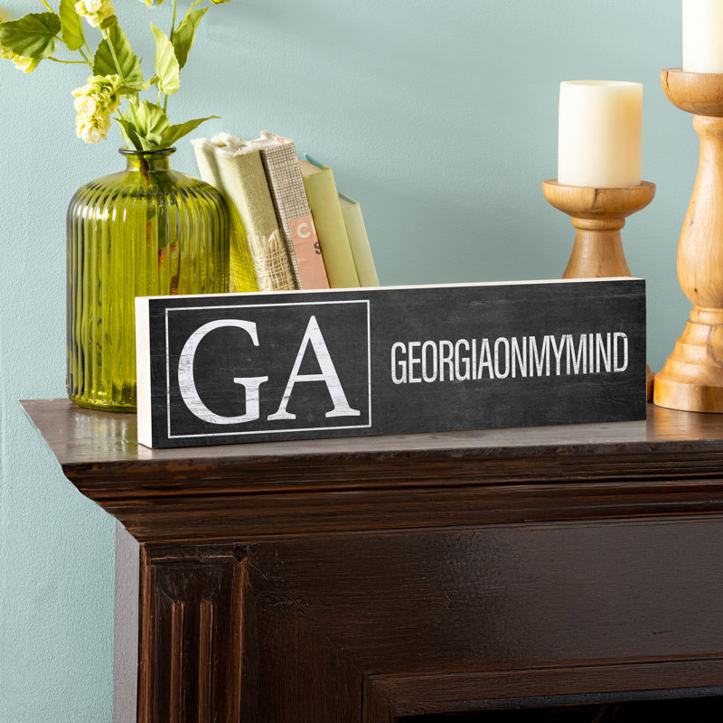 Plaque de cheminée State en bois 18 po x 5 po Georgia