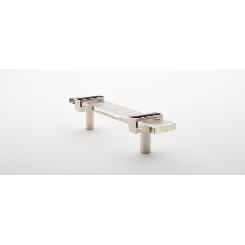 5.5 Length Bar Pull, Polished Nickel/Clear