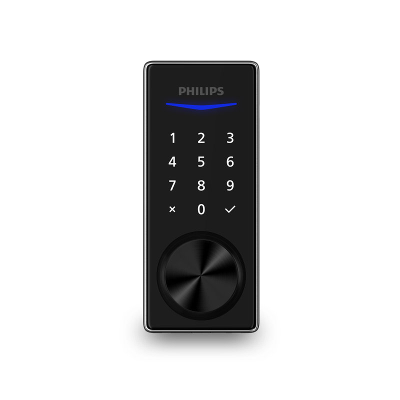 Philips Bluetooth Touchscreen Smart Door Lock Deadbolt, Rectangle, Deadbolt , Satin Nickel
