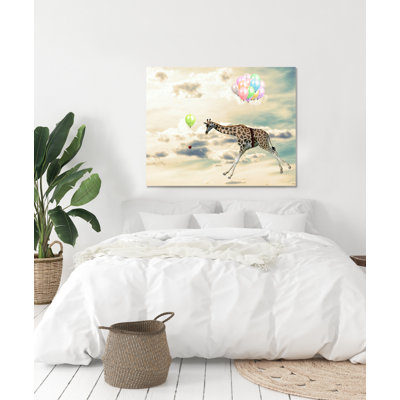 Flying Giraffe Graphic Art Print