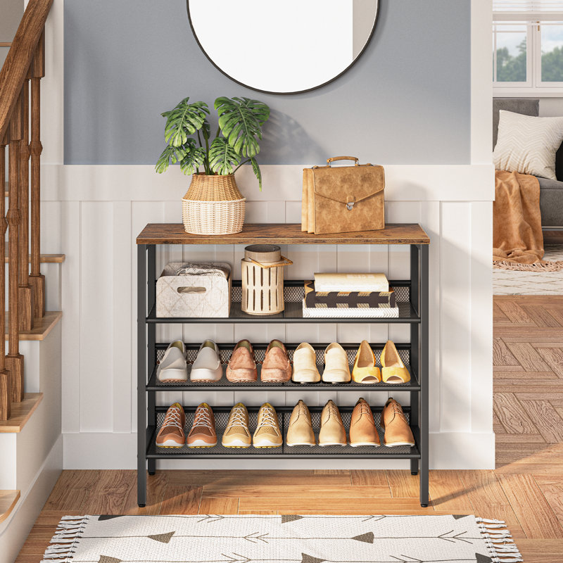 Alheide 5 Tier 20 Pair Shoe Rack, Brown, 27.2"H x 29.5"W x 11.8"D