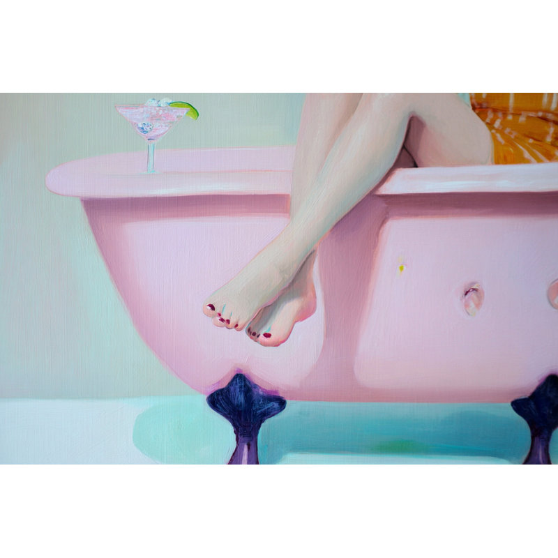 «Quiet Bath», art mural sur toile tendue, H 24 po x l 36 po x 1,5 po