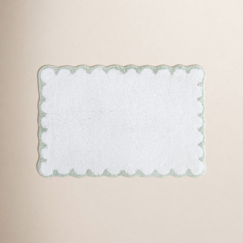 Peri Home Scallop Bath Rug, Green