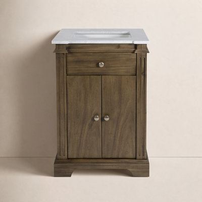 Garza 24" Carrara Marble Single Bathroom Vanity