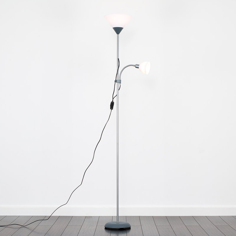 Hatton 179cm Torchiere Floor Lamp, Grey