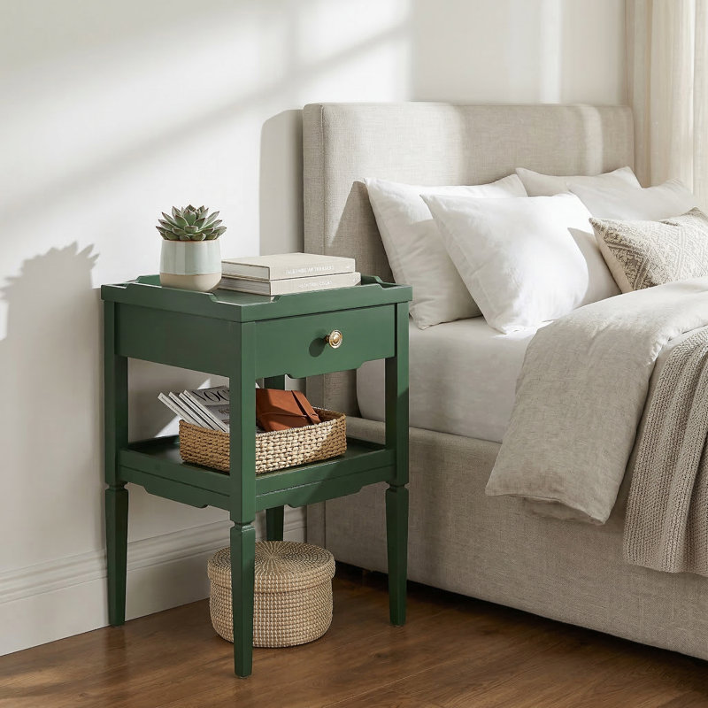 Lovett 1-Drawer Nightstand - Set Of 2, Green