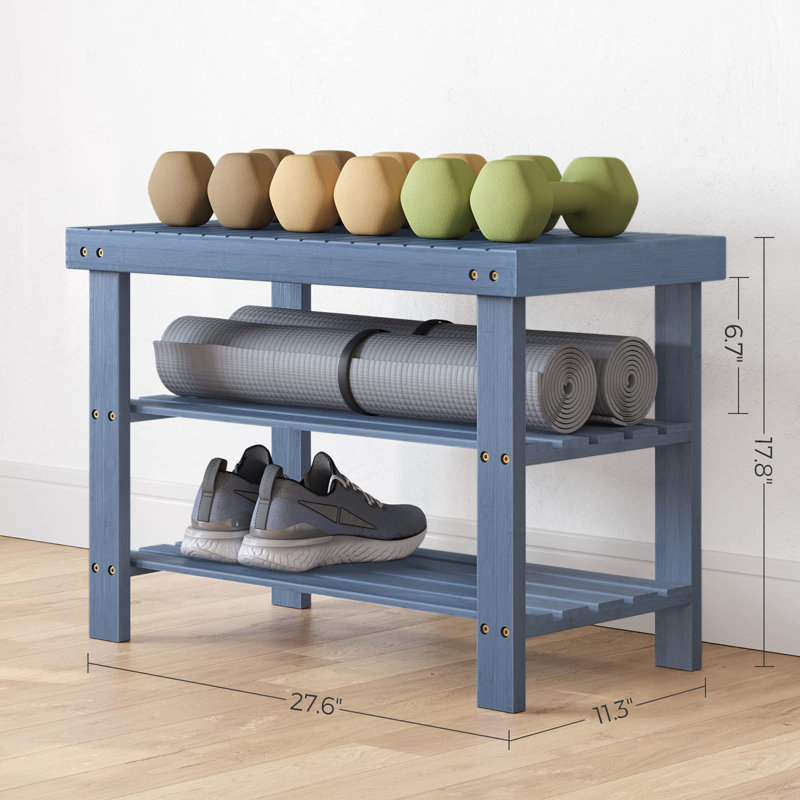 Mercidieu Bamboo Bench, Sky Blue