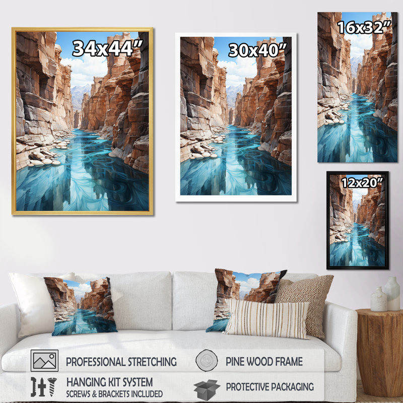 Beiro Canyon Endless Journey 8 - impression, H 40 po x l 30 po x P 1,5 po, Cadre photo argenté