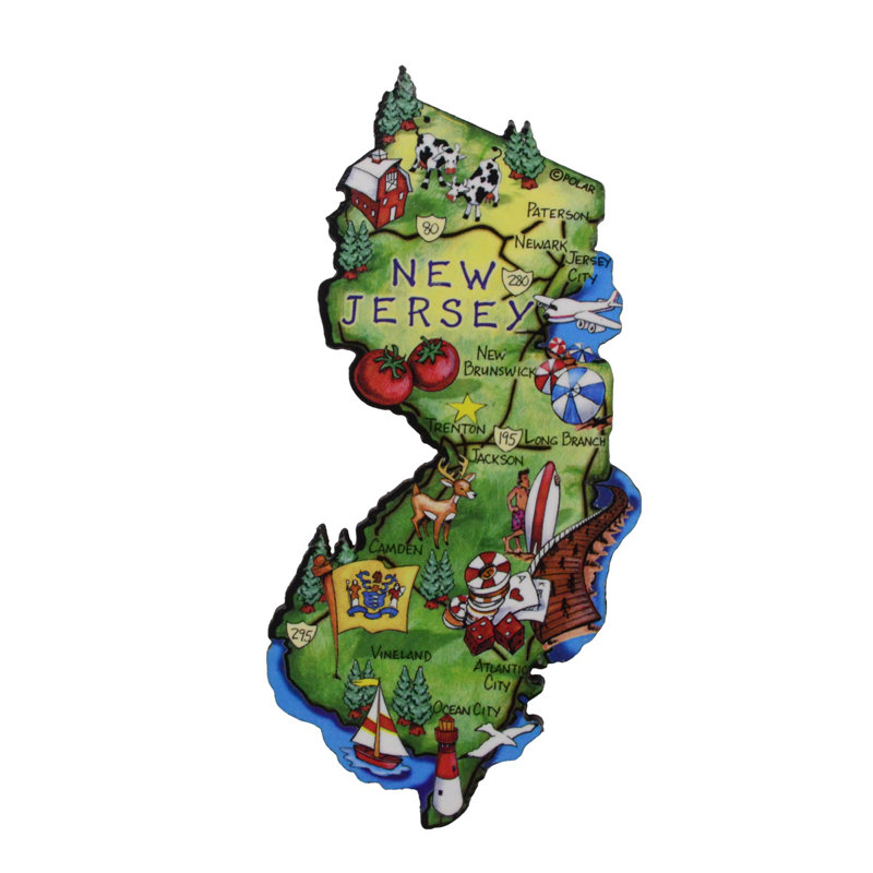 TreasureGurus New Jersey Artwood Fridge Magnet - Thumbnail 2