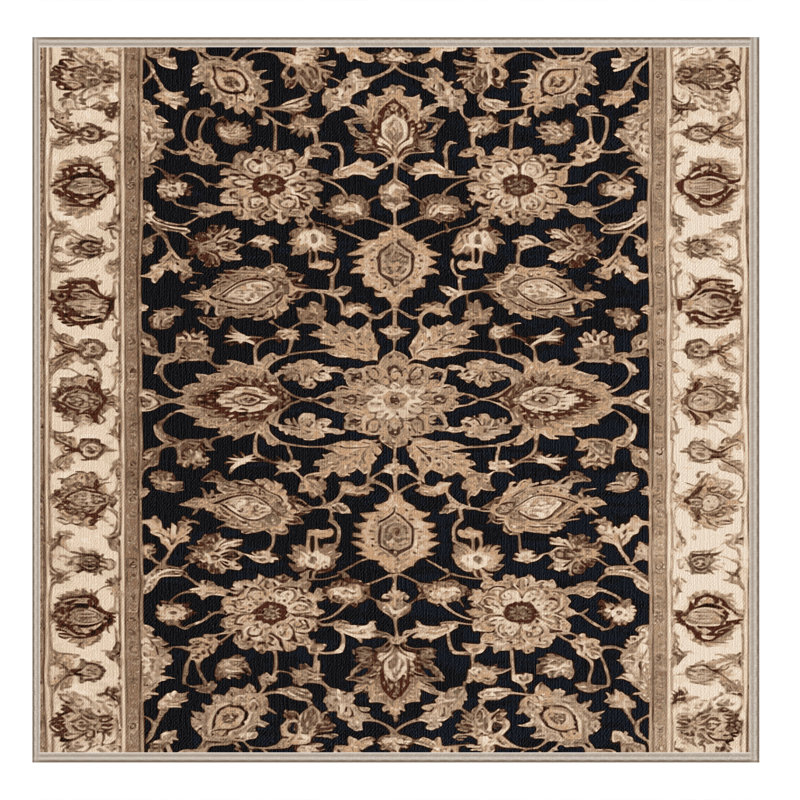 Machine Washable Persian Beige Area Rug, Square 8'