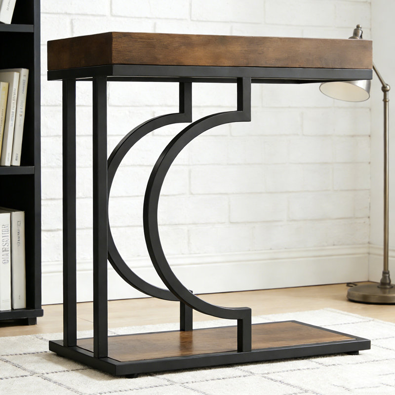 Table de chevet, table de bout, Noir et brun