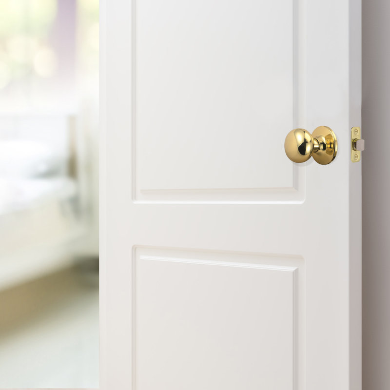 Cambridge Passage Door Knob, Polished Brass