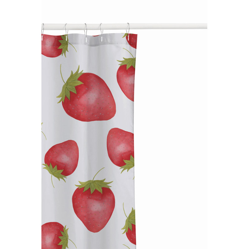 Summer Lemon Ultra-Thin Lightweight Shower Curtain, White Floral