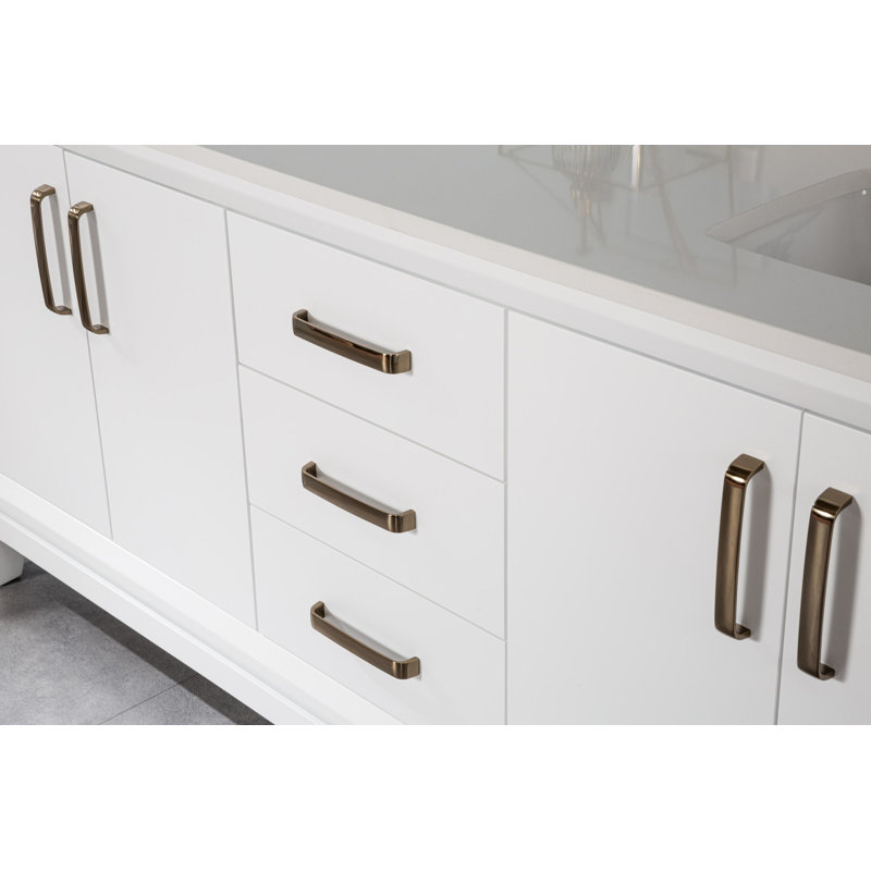 Ensemble de meuble-lavabo double 70,7 po avec miroir Aguasvivas, Blanc