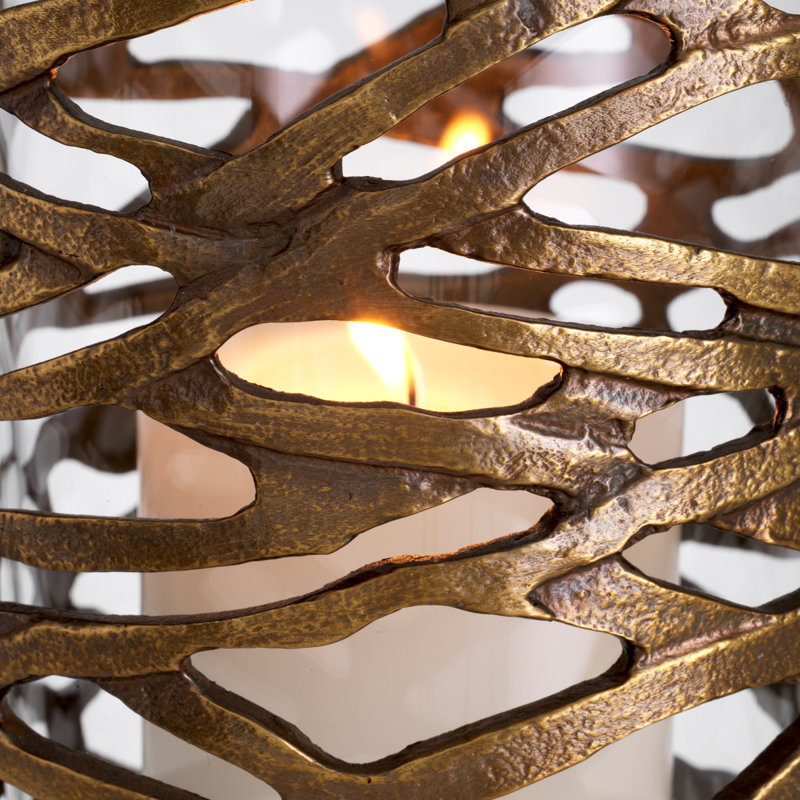 Lanai Hurricane Candle Holder, 13.78" H x 8.46" W x 8.46" D