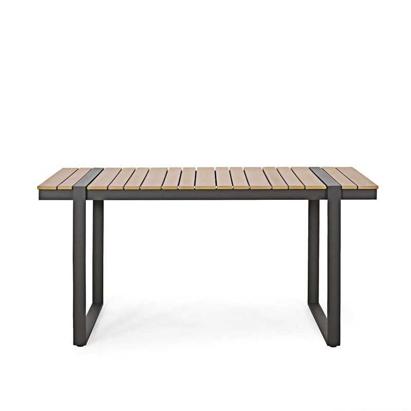 Table de salle à manger d'extérieur, Gris / Chêne