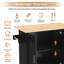 Buendia Kitchen Trolley with 3 Drawers and Storage Cupboards, Foldable Worktop-1588145306