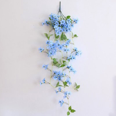  Fleurs artificielles artificielles pour la décoration intérieure Jasmine artificielle fausse fleur décorative Chlorophytum comosum Faux panier en plastique suspendu au mur du salon