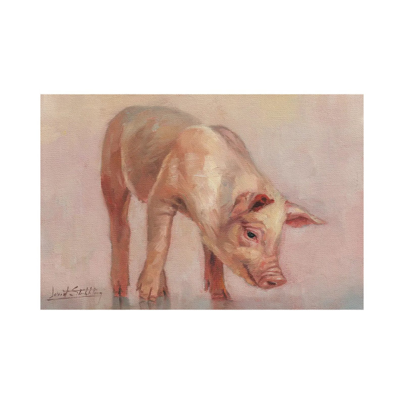 Little Pig 1 Piece Painting on Canvas, 30.48 cm H x 45.72 cm W, Wrapped Canvas