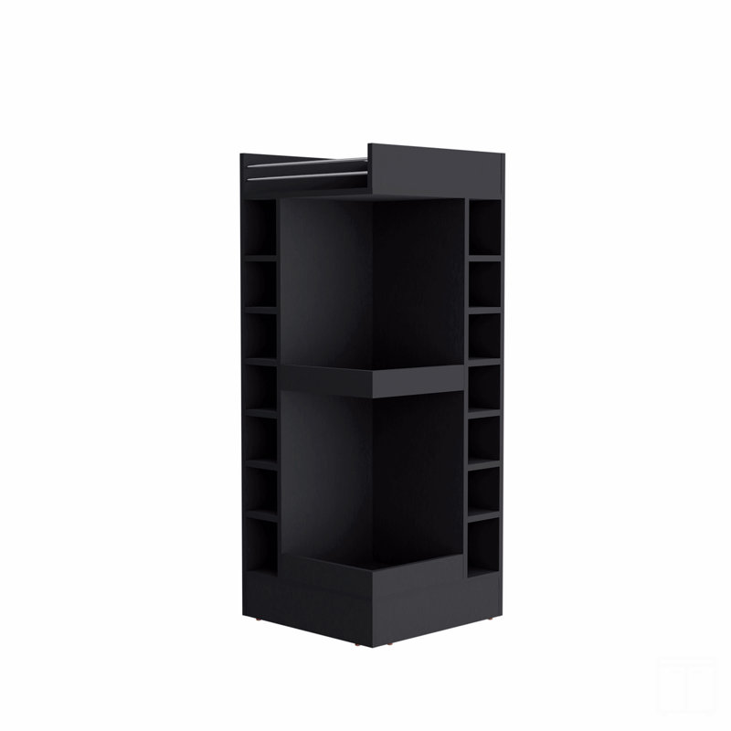 Bar, 16 tablettes, H 45,9 po x l 31,5 po x P 18,3 po, Noir