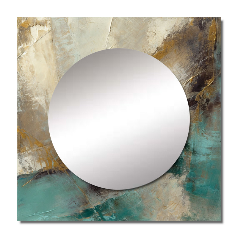 Kedrich - Grand miroir carré abstrait pour décoration murale, 23 po x 23 po