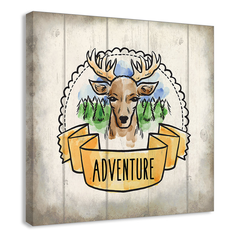 Adventure is out There 1' Canvas Art, 12" H x 12" W x 1.5" D