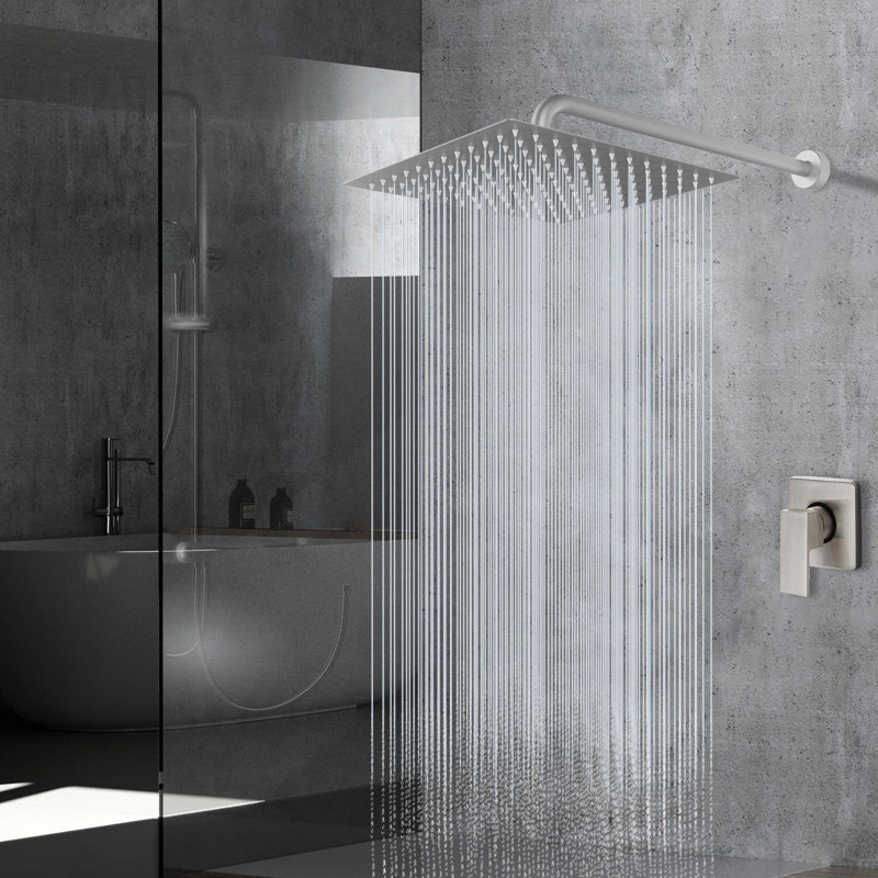 Rain Adjustable Shower Head 2.5 GPM GPM, Brushed Gold