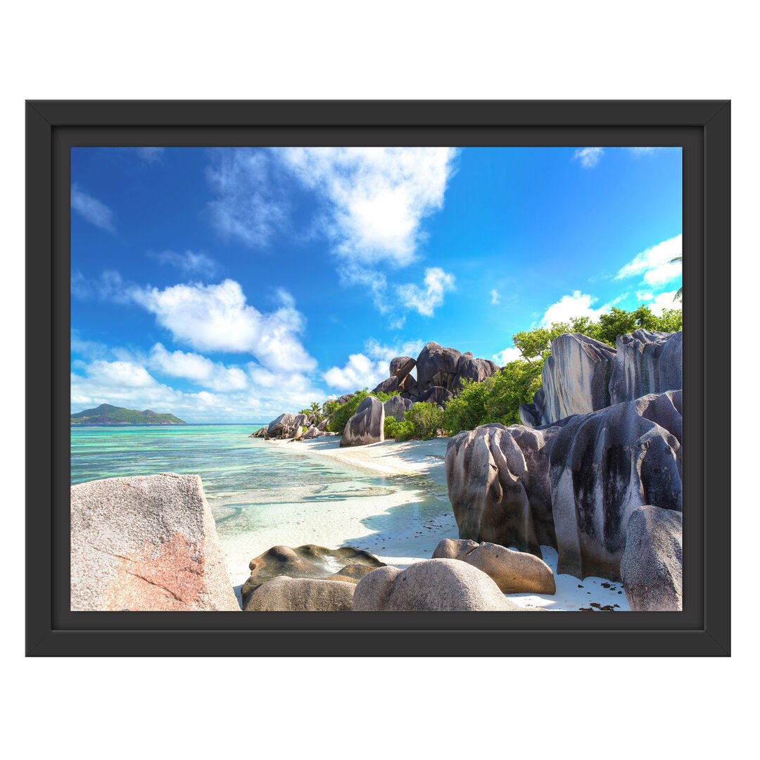 Gerahmter Fotodruck "Strand der Seychellen