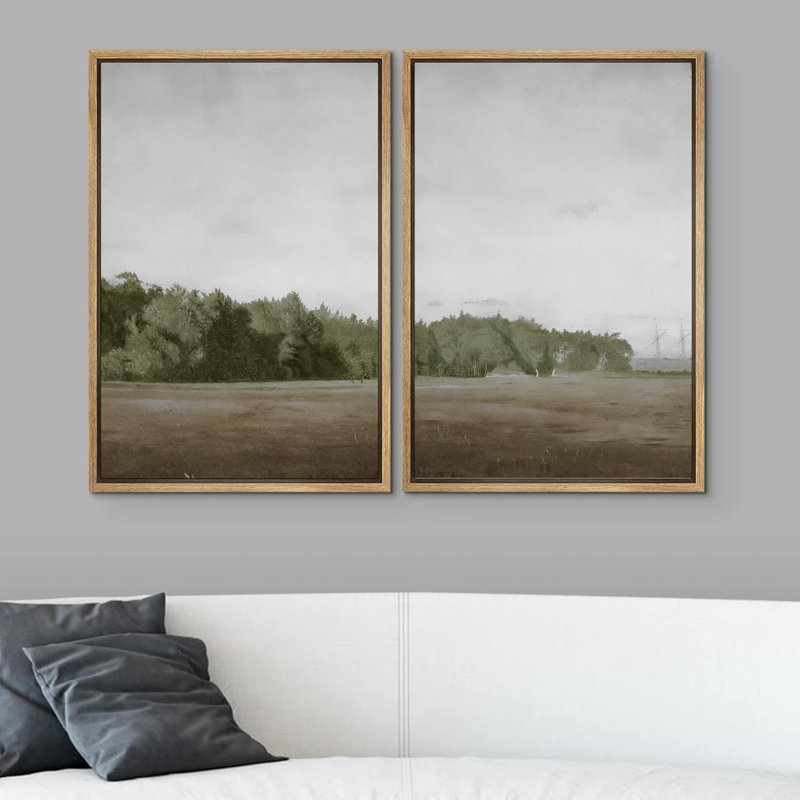 «Green Mountain Hillest Landscape», 2 pièces, Naturel, H 36 po x l 24 po