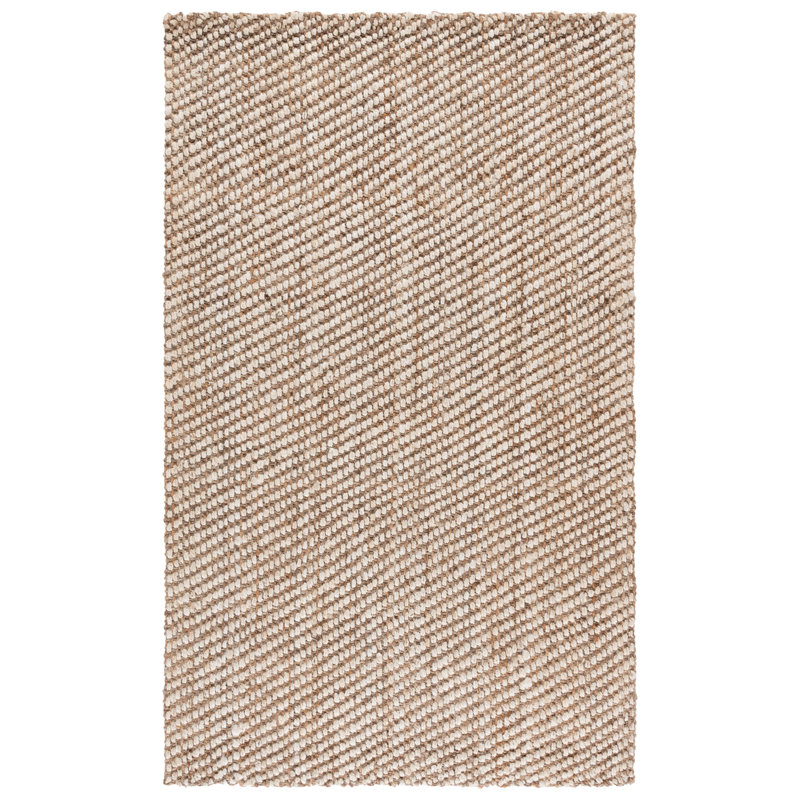 Natural Fiber Handwoven Jute Abstract Rug, Rectangle 5' x 8'
