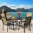 Staghorn All-Weather Outdoor Dining Armchair (Set of 4), breathable PVC-coated polyester & Powder-Coated Metal Frame, Brown