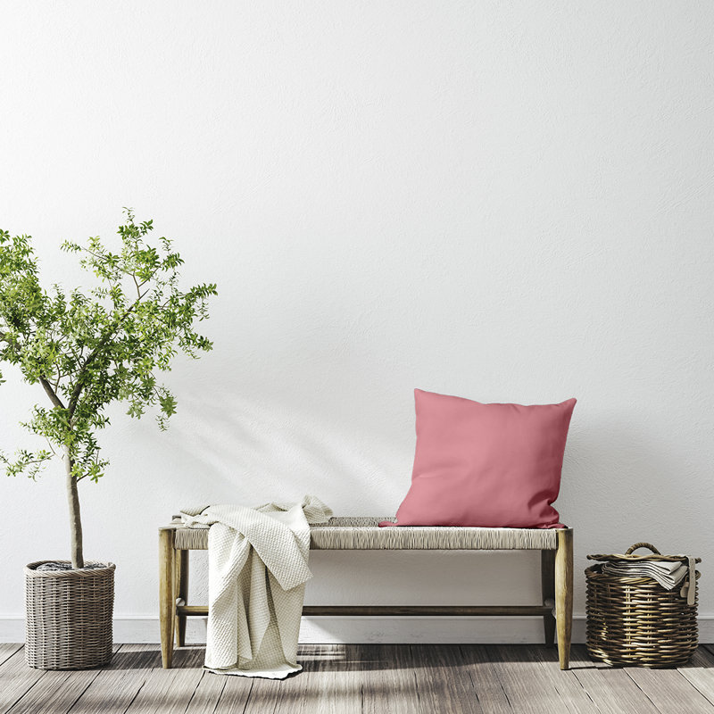 Housse de coussin Ajibola, Rose, 18 po x 18 po, Polyester/ bourre en polyester