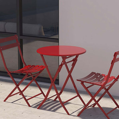 Ensemble bistro 3 pièces de table ronde pliable et chaises